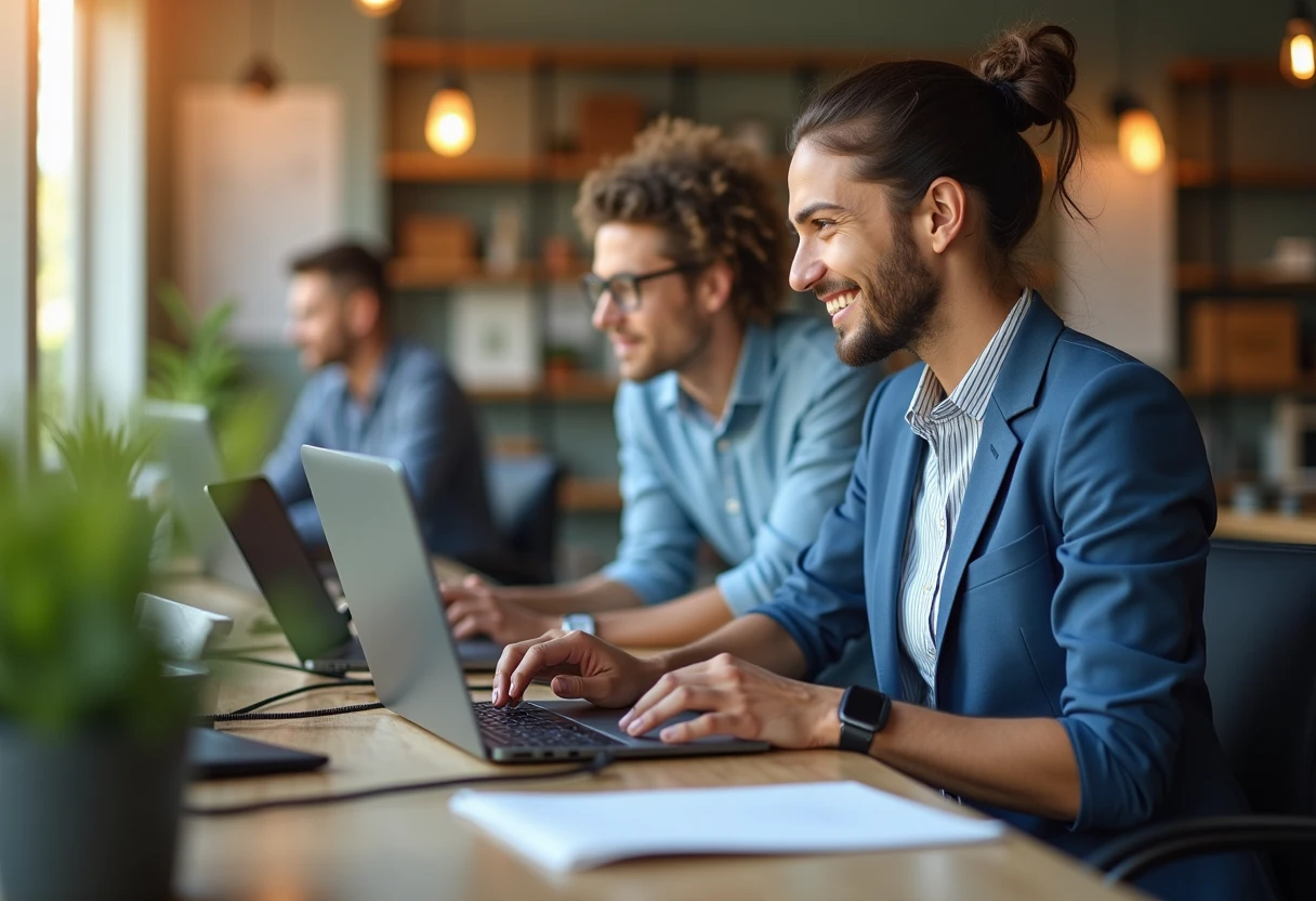Professionisti del servizio clienti al lavoro